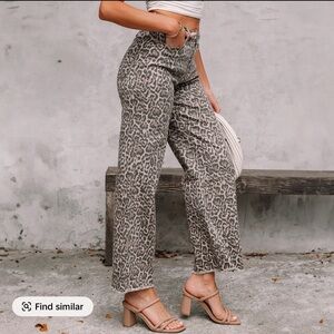 Leopard Wide-Leg Pants/Jeans